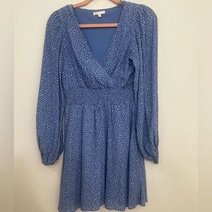 Blue and White Dot Dress